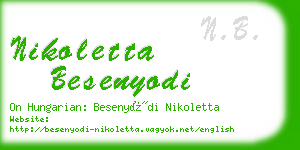 nikoletta besenyodi business card